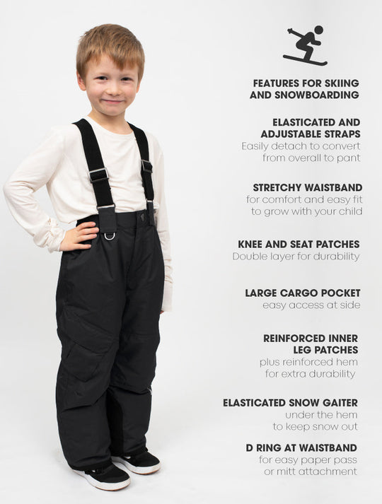 Snowrider Convertible Ski Overalls - Black 2025