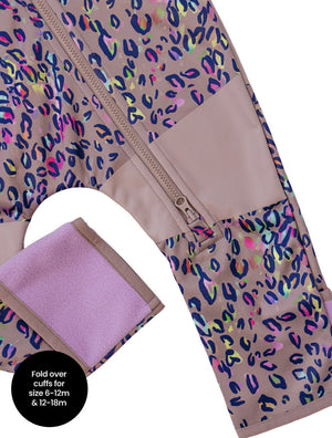 All-Weather Fleece Onesie - Rainbow Leopard